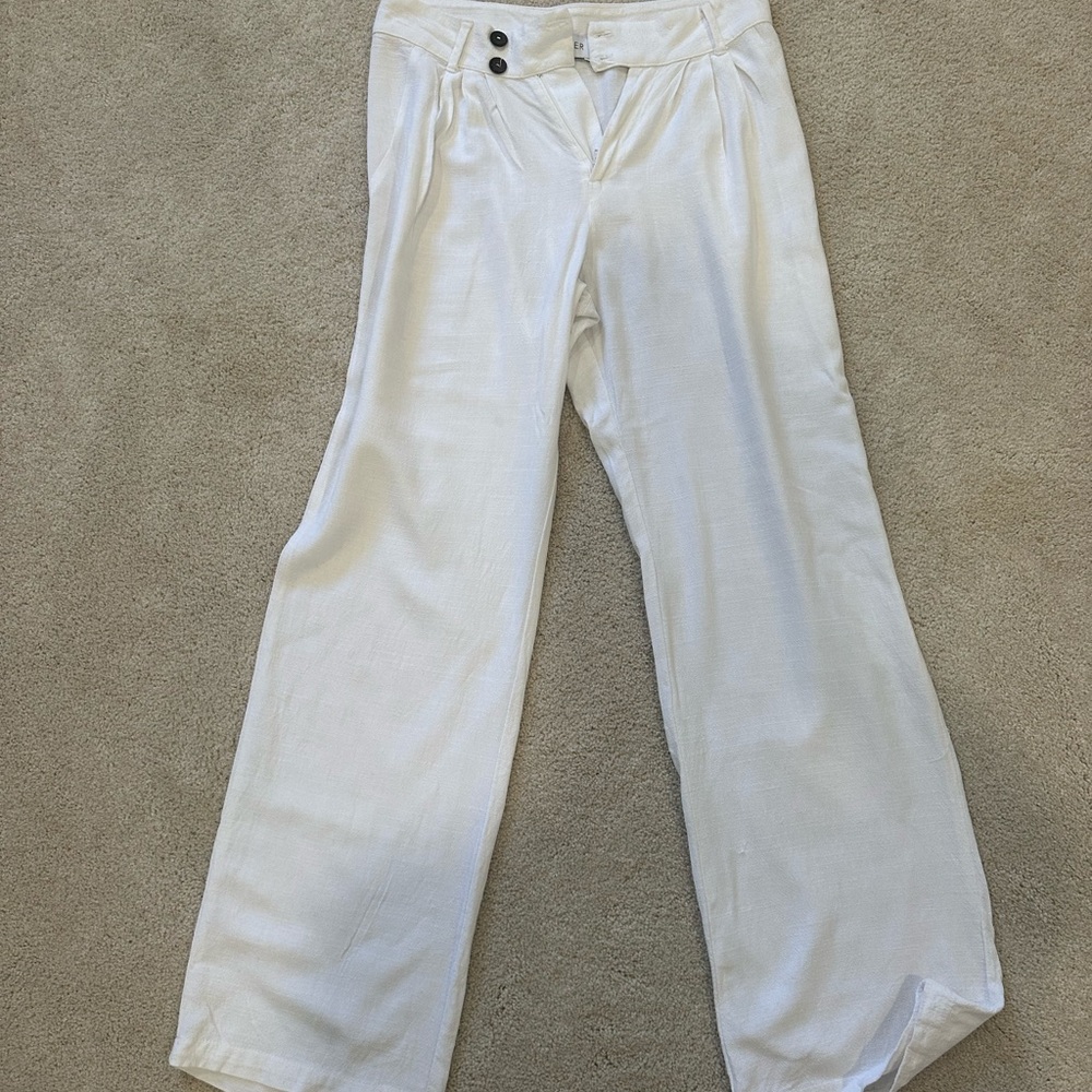 Elegant White Wide-Leg Pants